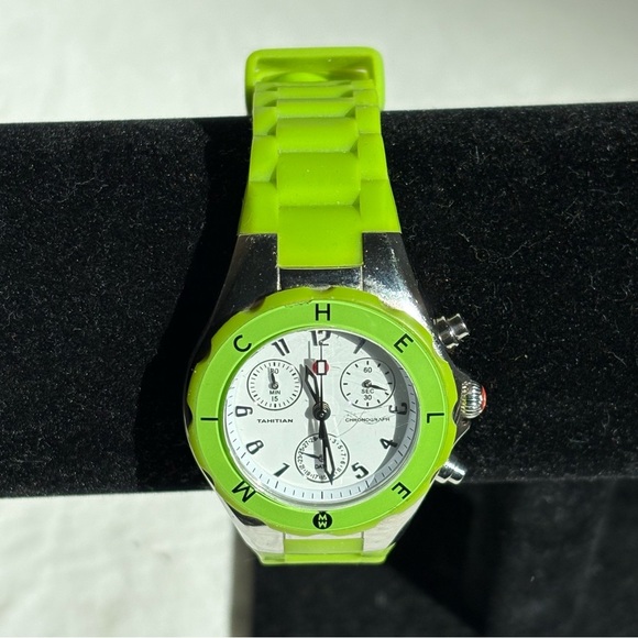 MICHELE Neon Green Tahini Jelly Watch - Picture 4 of 11